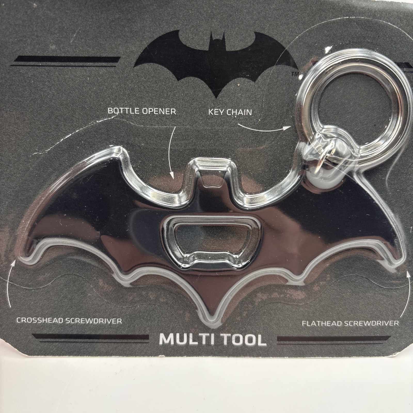 Batman Batarang Multi Tool Key Chain w/ Bottle Opener, Flat/Philips Screwdriver
