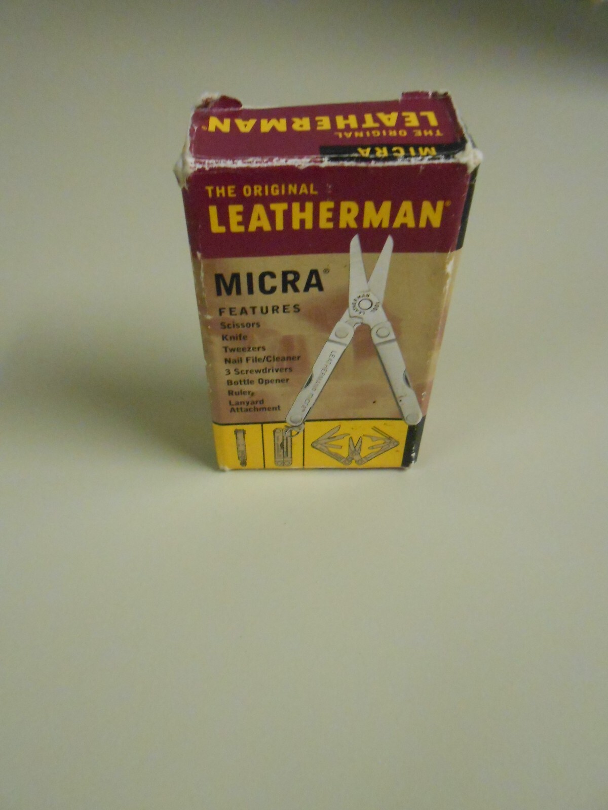 Original Leatherman Micra Multi Tool in Factory Box Scissors Knife Tweezers More