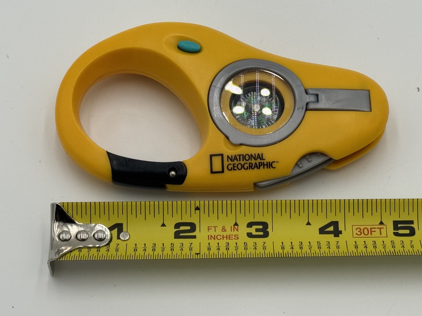 2002 National Geographic Society Carabiner Clip Compass Light Tweezers Outdoors