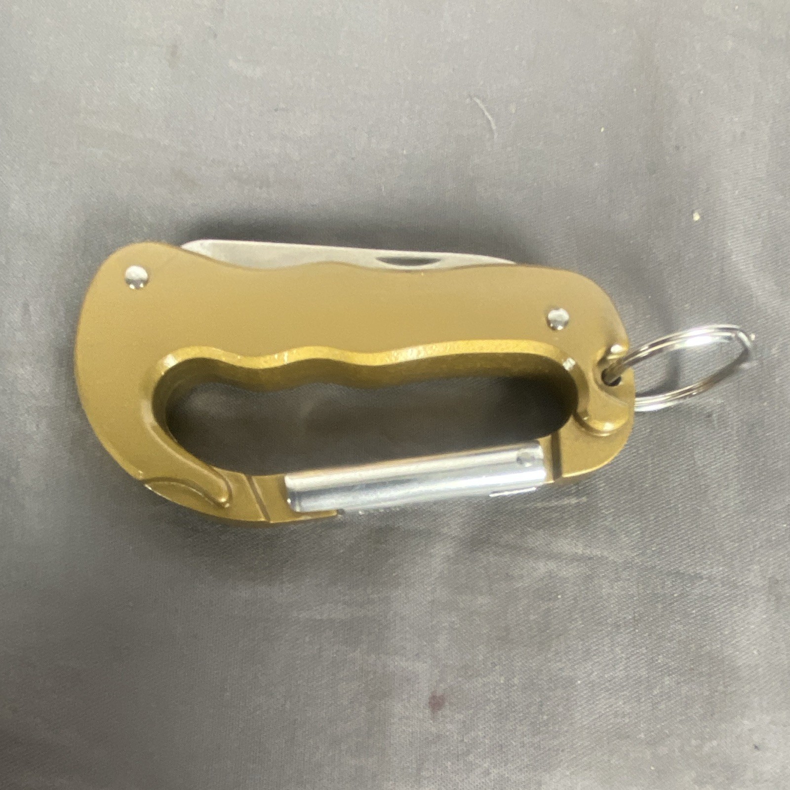 Lucky Jack Hitch Blade Carabiner Multi-Tool 5-in-1 Stainless 2in Gold TL-0030