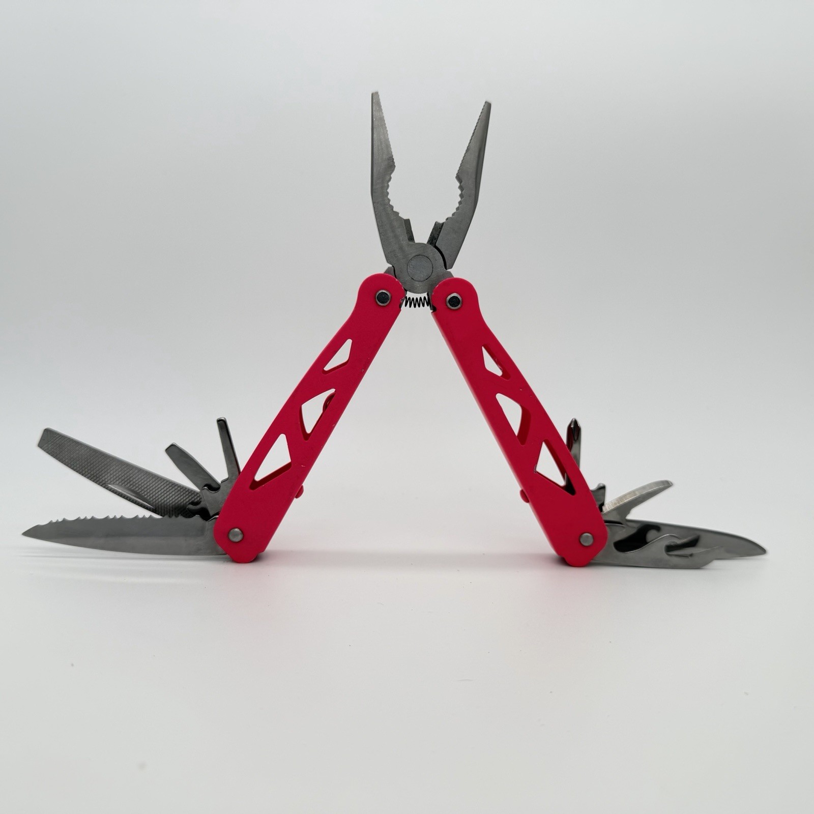 Pink 12-in-1 Multi-Tool Pocket Knife Folding Survival Gear No Sheath Unbranded
