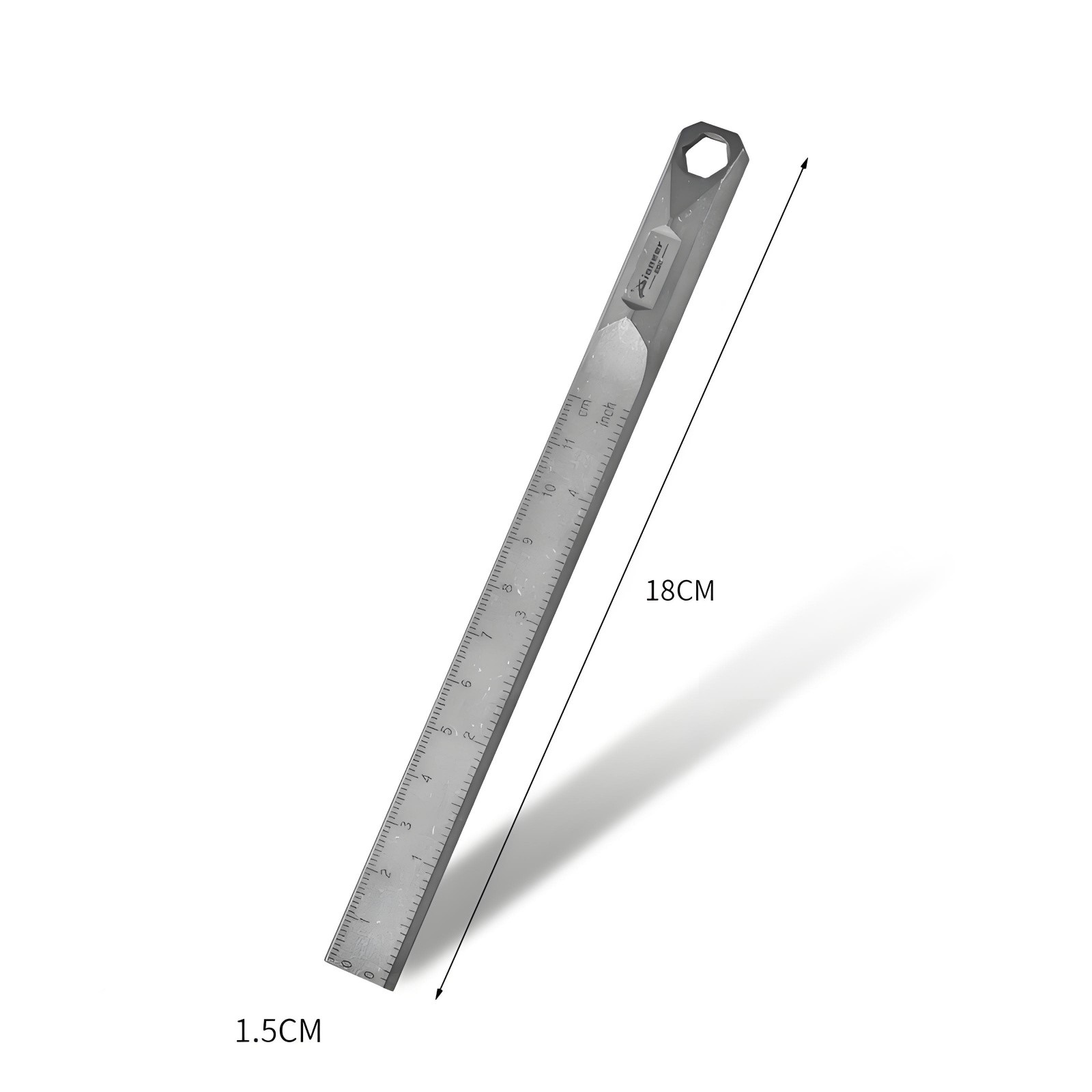 Titanium Alloy Ruler EDC Tool 18cm Measuring Stick with Wrench Function Portable