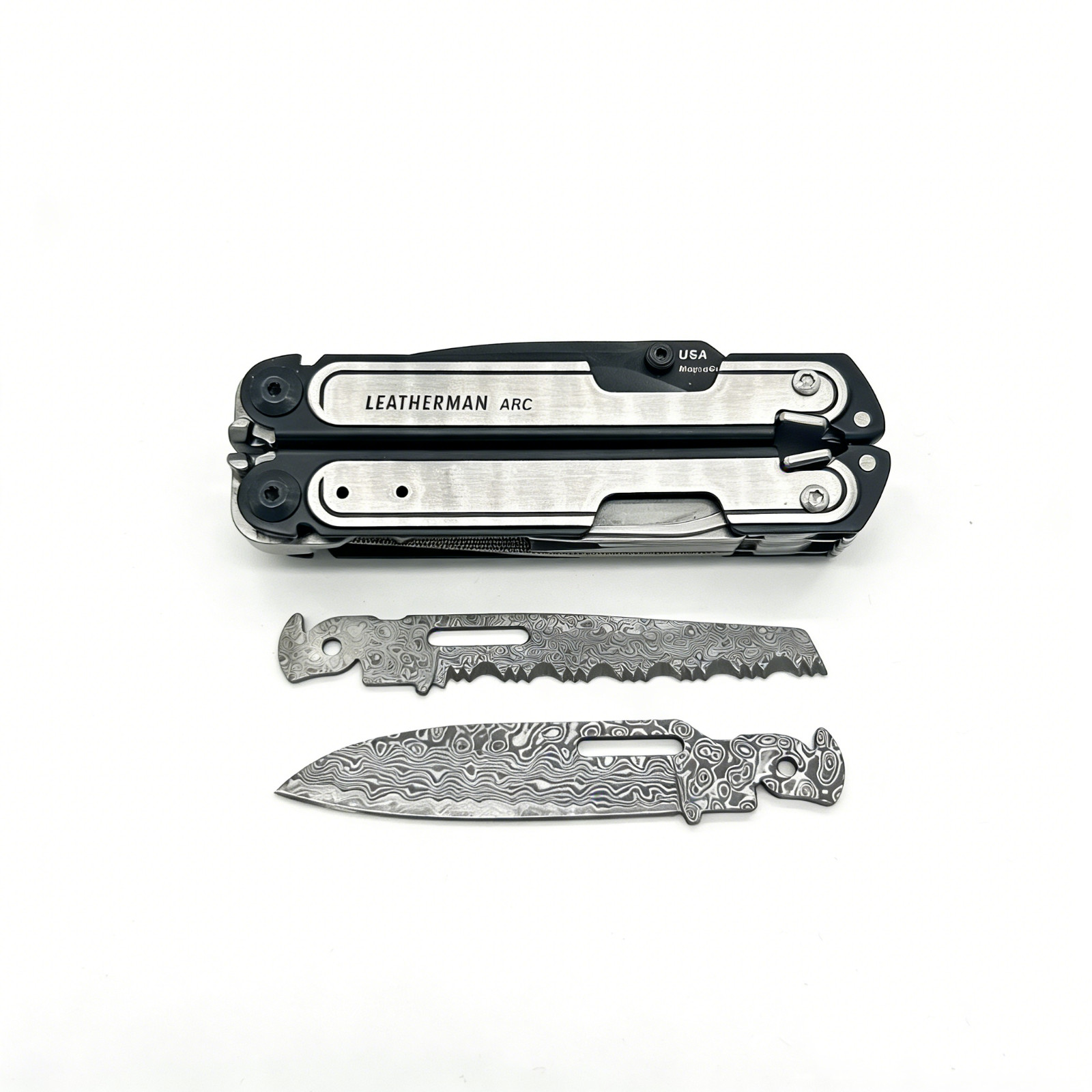 Leatherman FREE P2 P4 ARC VG10 Damascus Main Saw Blade Set HRC60+ Upgrade Kit