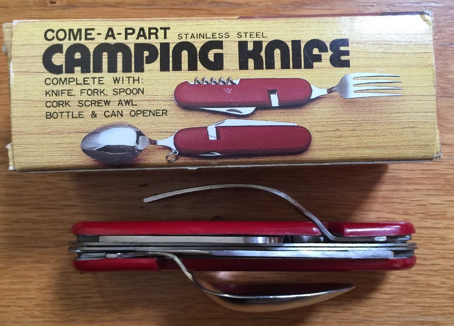 COME-A-PART STAINLESS STEEL CAMPING KNIFE 6 PIECE UTILITY MADE IN JAPAN