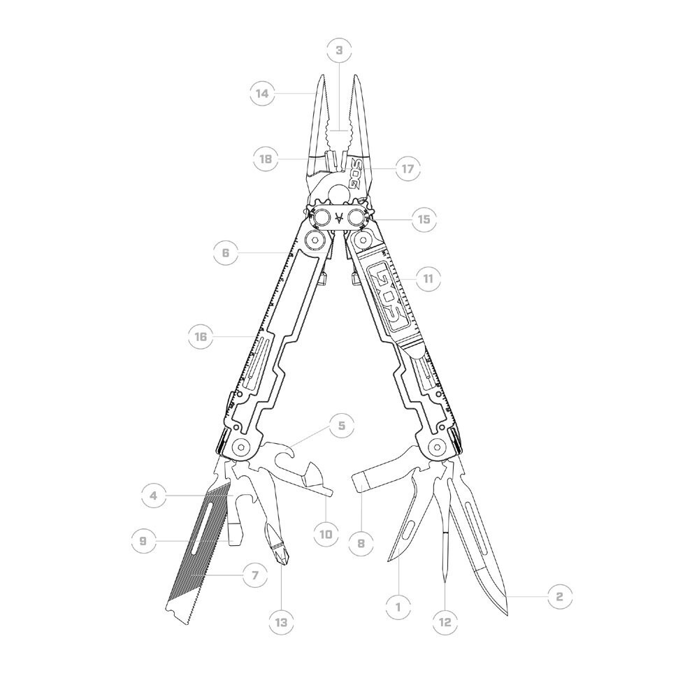 SOG PowerAccess Deluxe EDC Multi-Tool Set 21 Specialty Tools W/Screwdriver bits