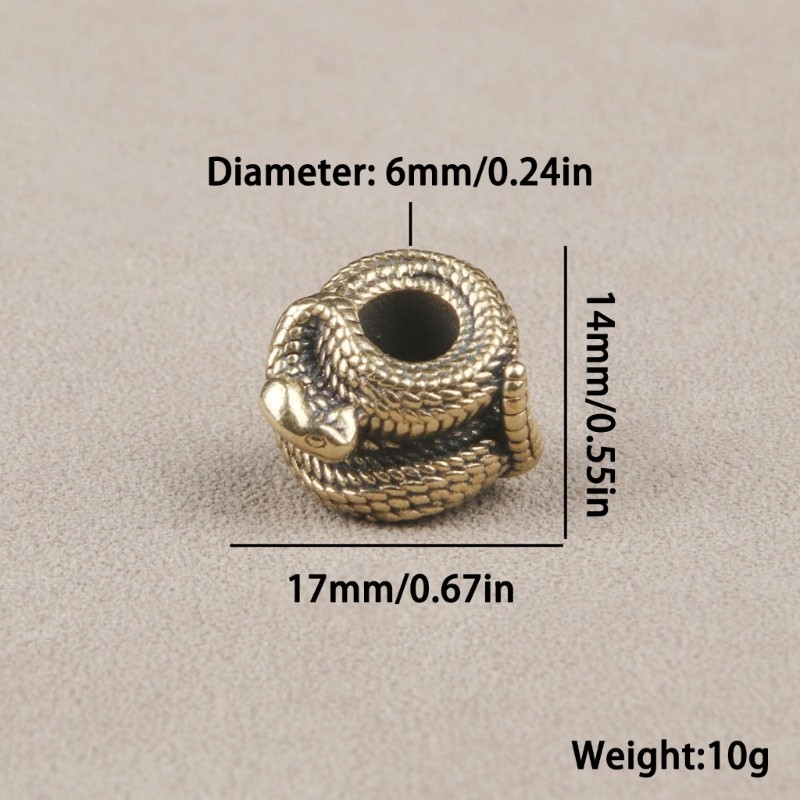 3Pcs Lanyard Beads Light Weight Snake Parachute Cord Beads Unique Charm Beads