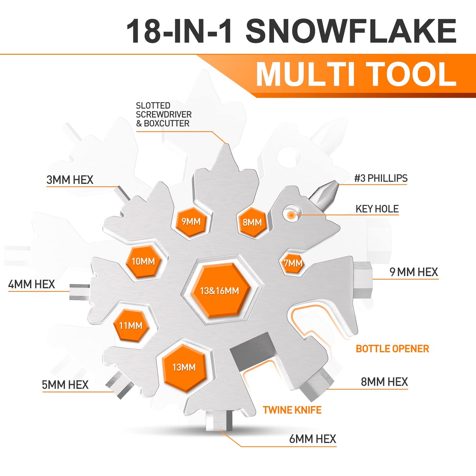 Gifts For Dad 18in1 Snowflake Multitool Birthday Gifts For Men Father’s Day Gift