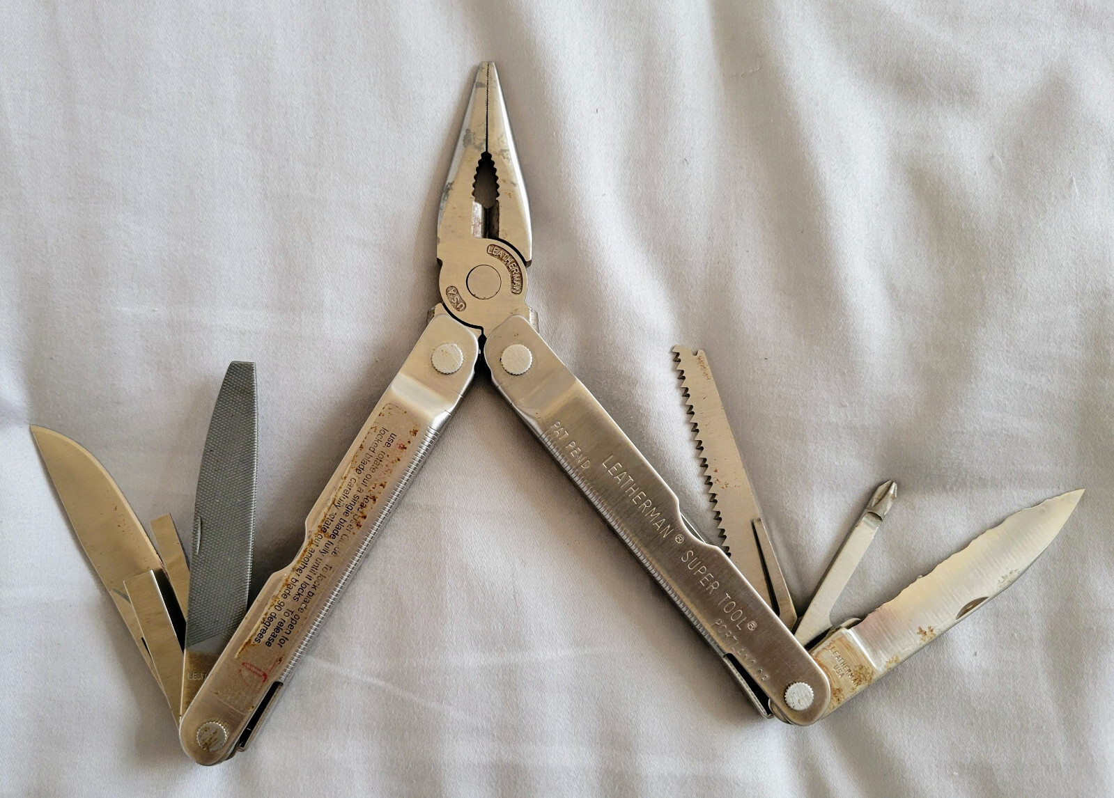 Leatherman SuperTool Original Stainless Multi-Tool 1196 Pat Pend Portland OR