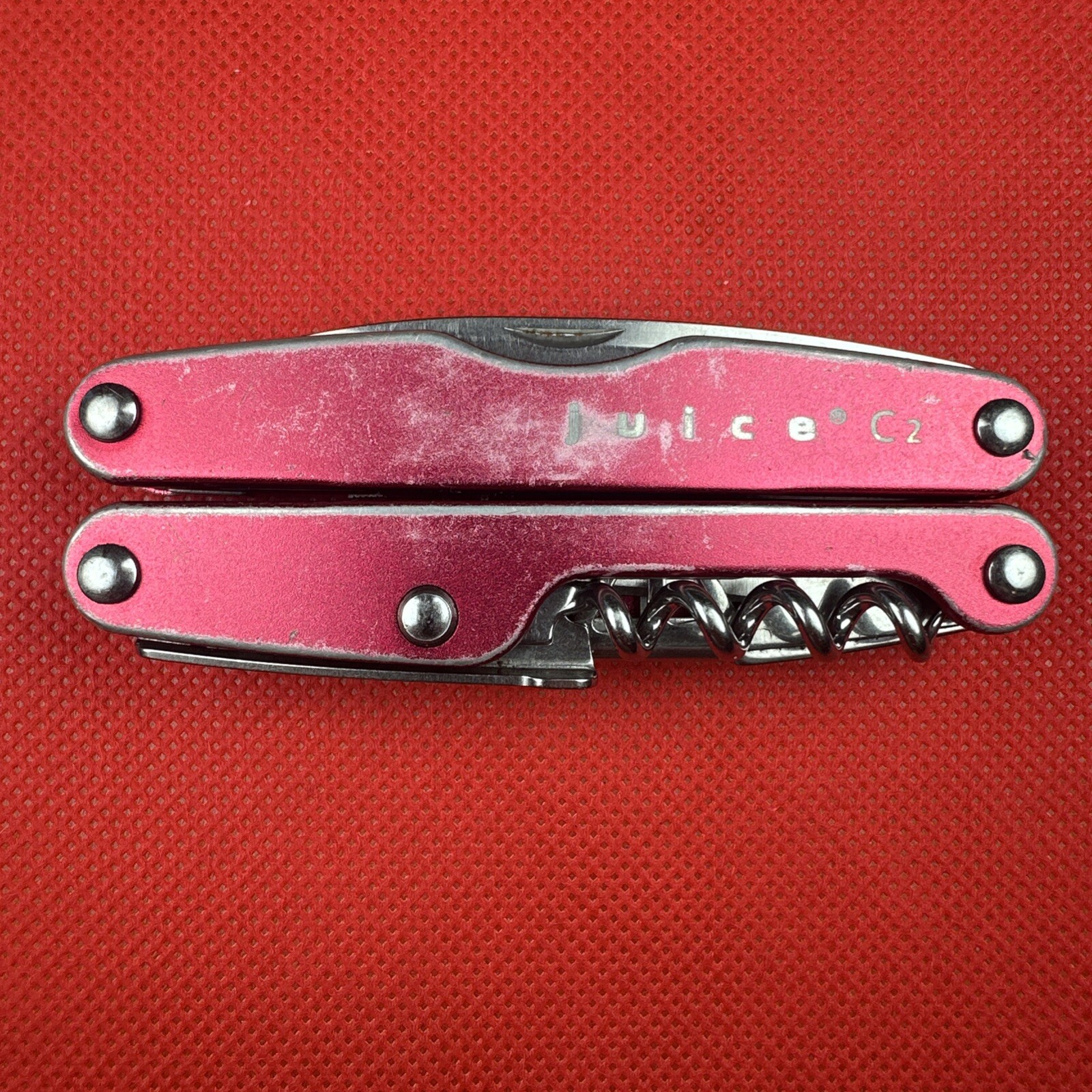 Retired Pat. Pending Gen 1 Red Leatherman Juice C2 Multitool. Great EDC!