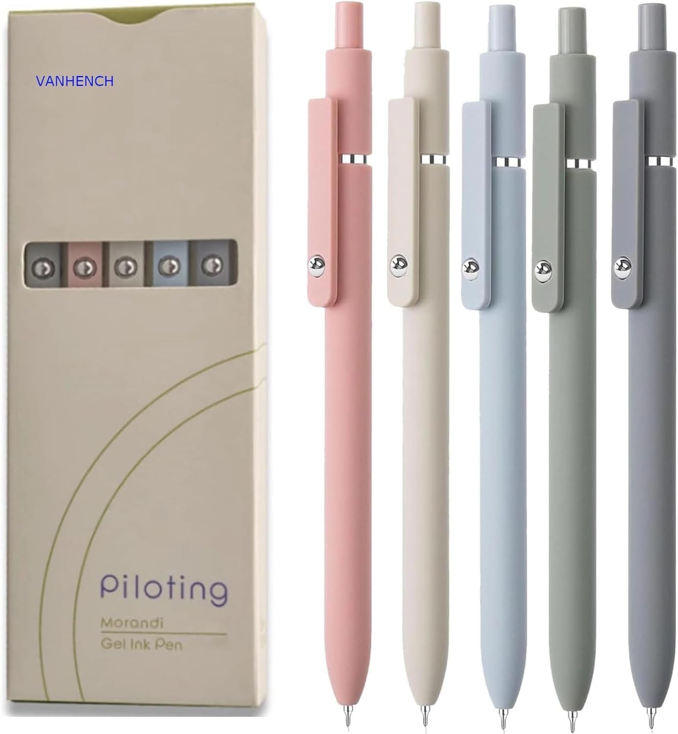 5 PCS Aesthetic Gel Pens, Black Ink, Fine Point, Smooth Writing, Note Taking