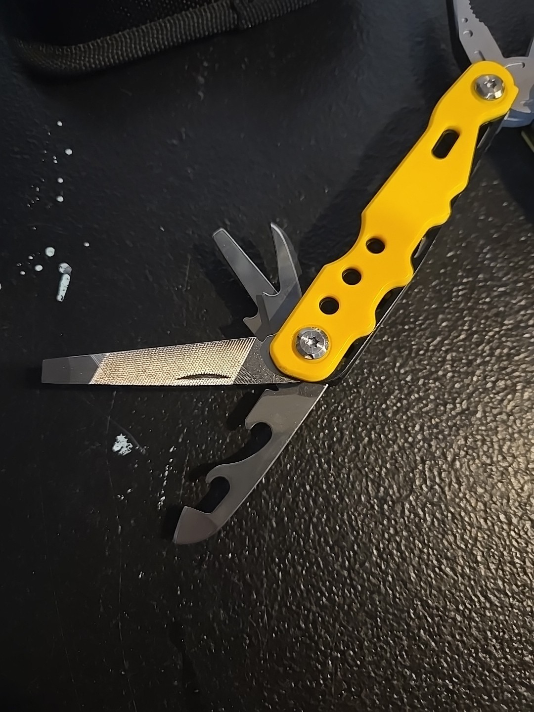 Yellow Handle Unbranded Multi Tool Advertising NRA-ILA With Belt Pouch
