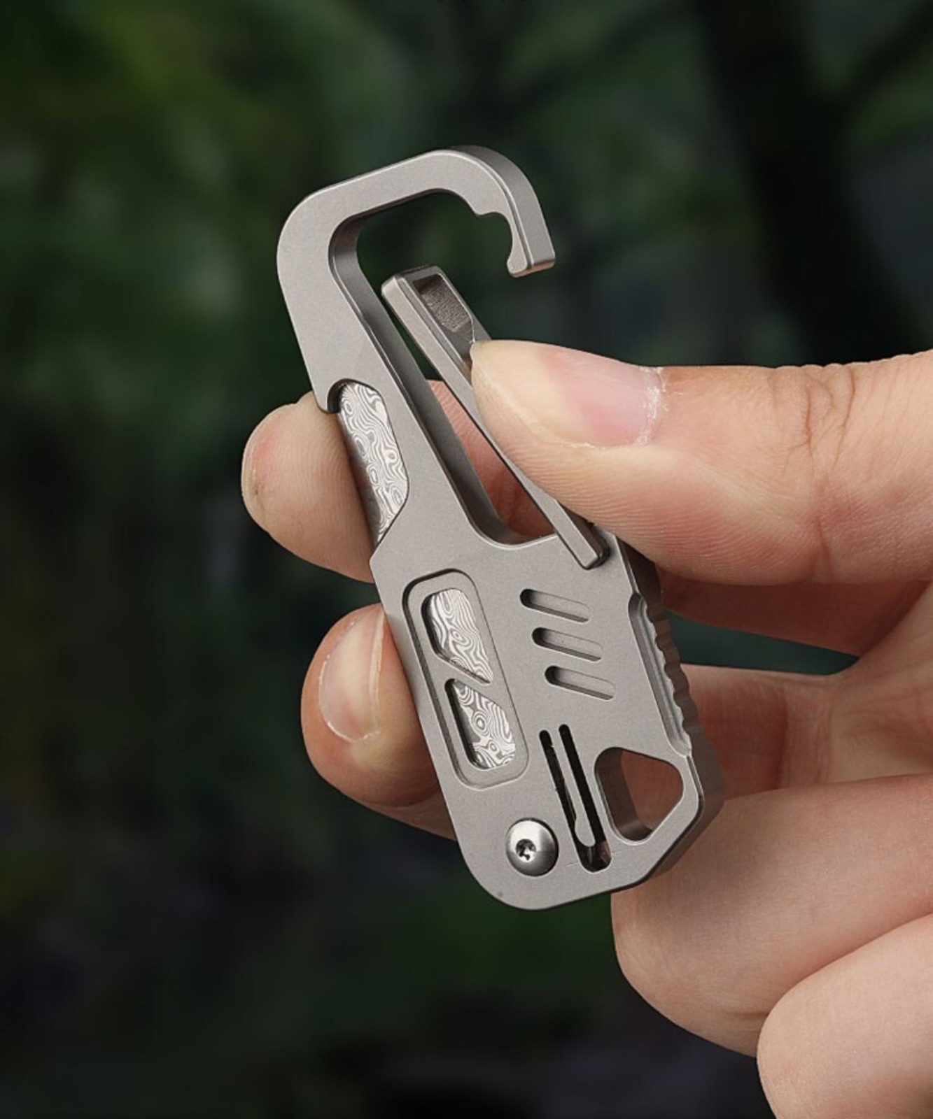 EDC Lsand Alloy Damascus Blade keychain Outdoor Portable Folding Multi-Tools