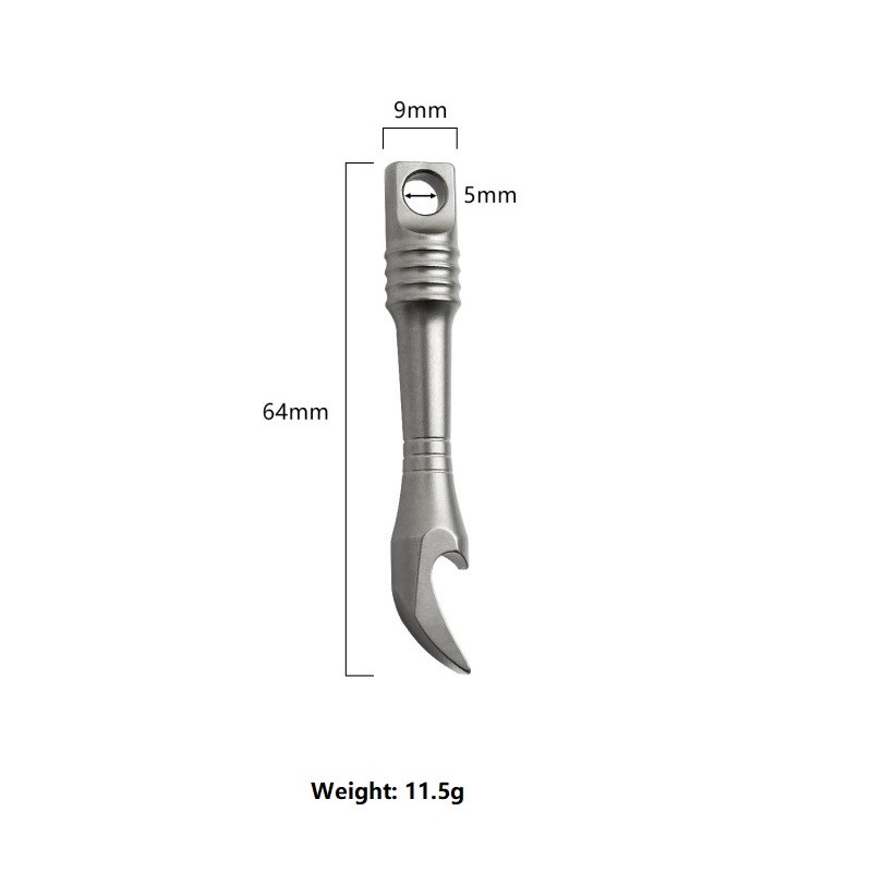 Titanium Bottle Opener Pry Bar Crowbar Portable Keychain EDC Multi Tool Outdoor