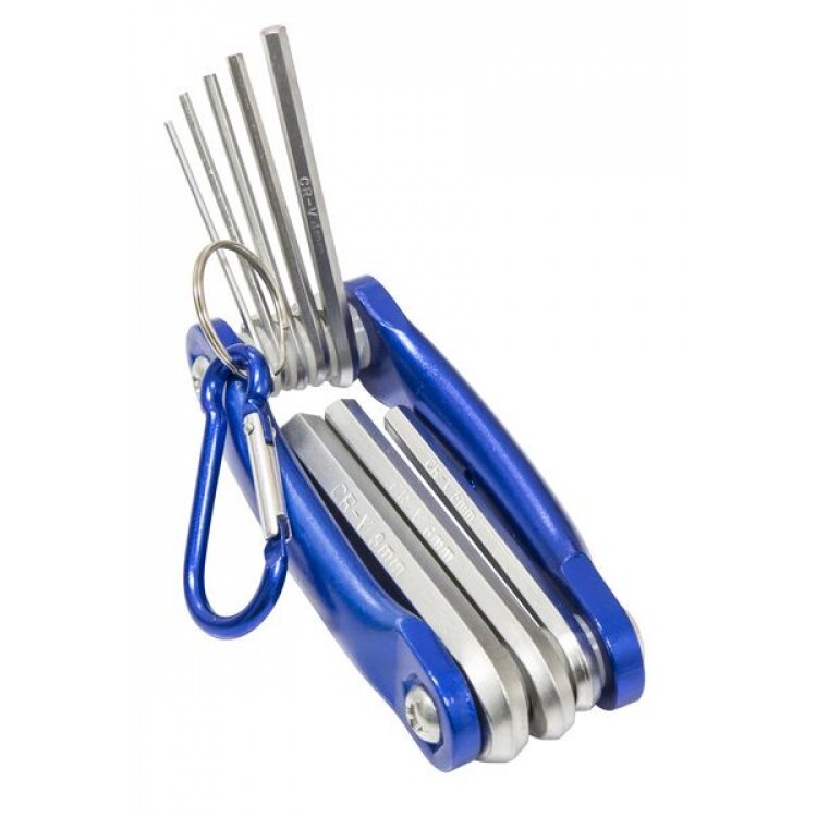 Portable Folding Hex Allen Key Wrench Hexagonal 8PCS with Carabiner Clip