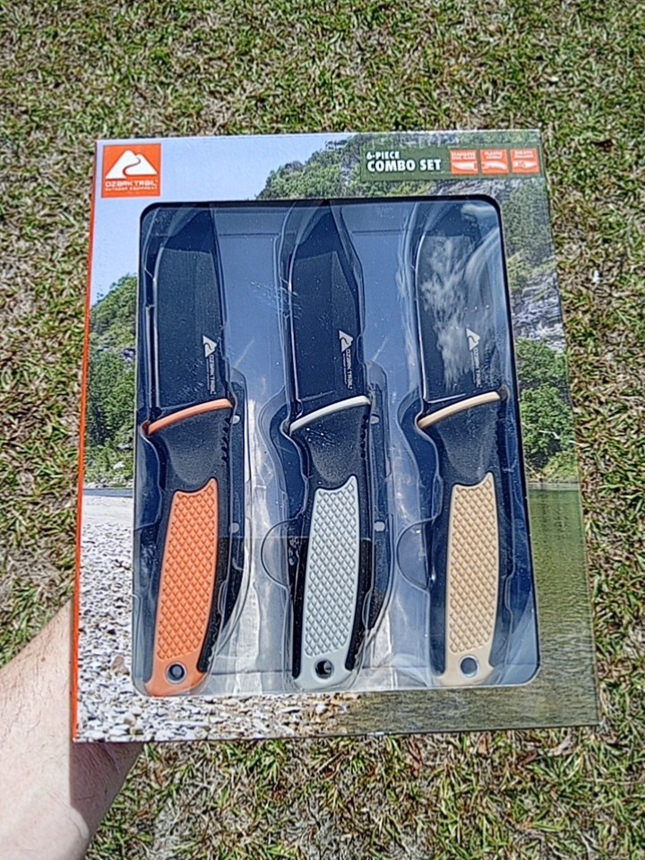 Lot of 3 Ozark Trail 6 Piece Combo Knife 🔪 Sets! Knives And More!