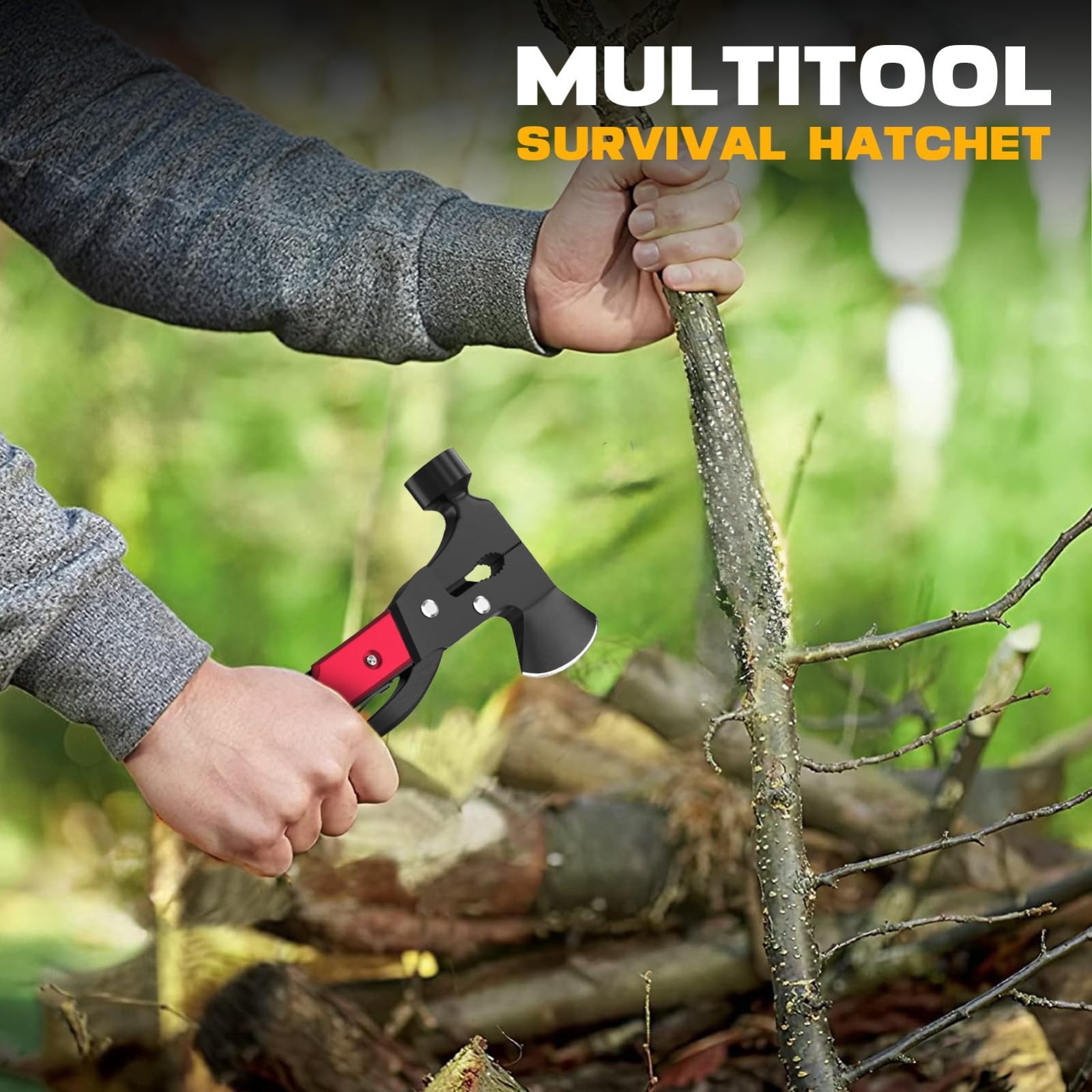 15-in-1 Multitool Axe – Perfect Camping & Hiking Gift for Men, Dad, Husband, Boy