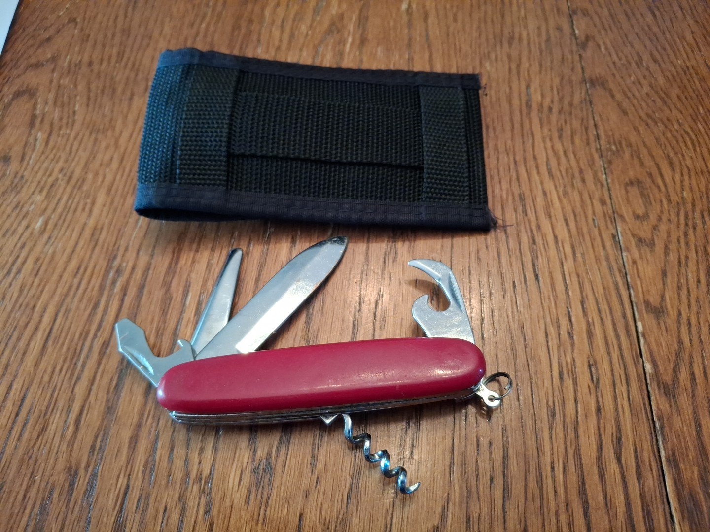 Unbranded 6 Function Red Swiss Army Type Knife With Nylon Sheath