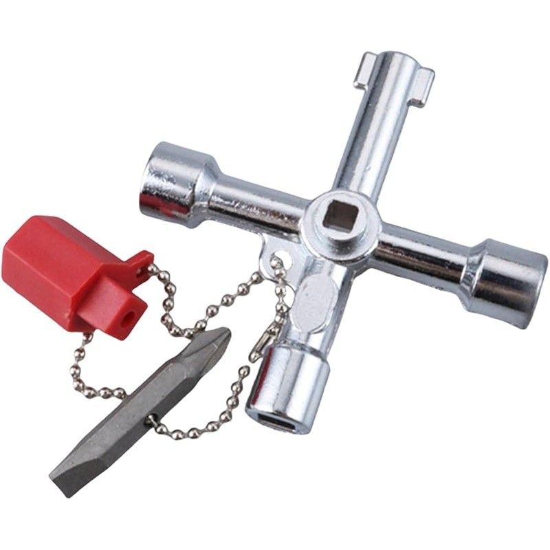 4 Way Sillcock Key Water Control Tool Zinc Alloy Multi-Functional Portable New