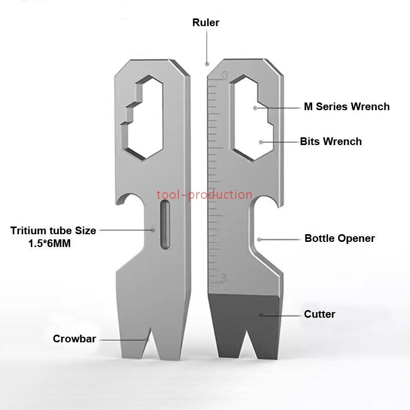 EDC Mini Titanium Alloy Pry Bar Crowbar Bottle Opener Keychain Multi Tool A+++++