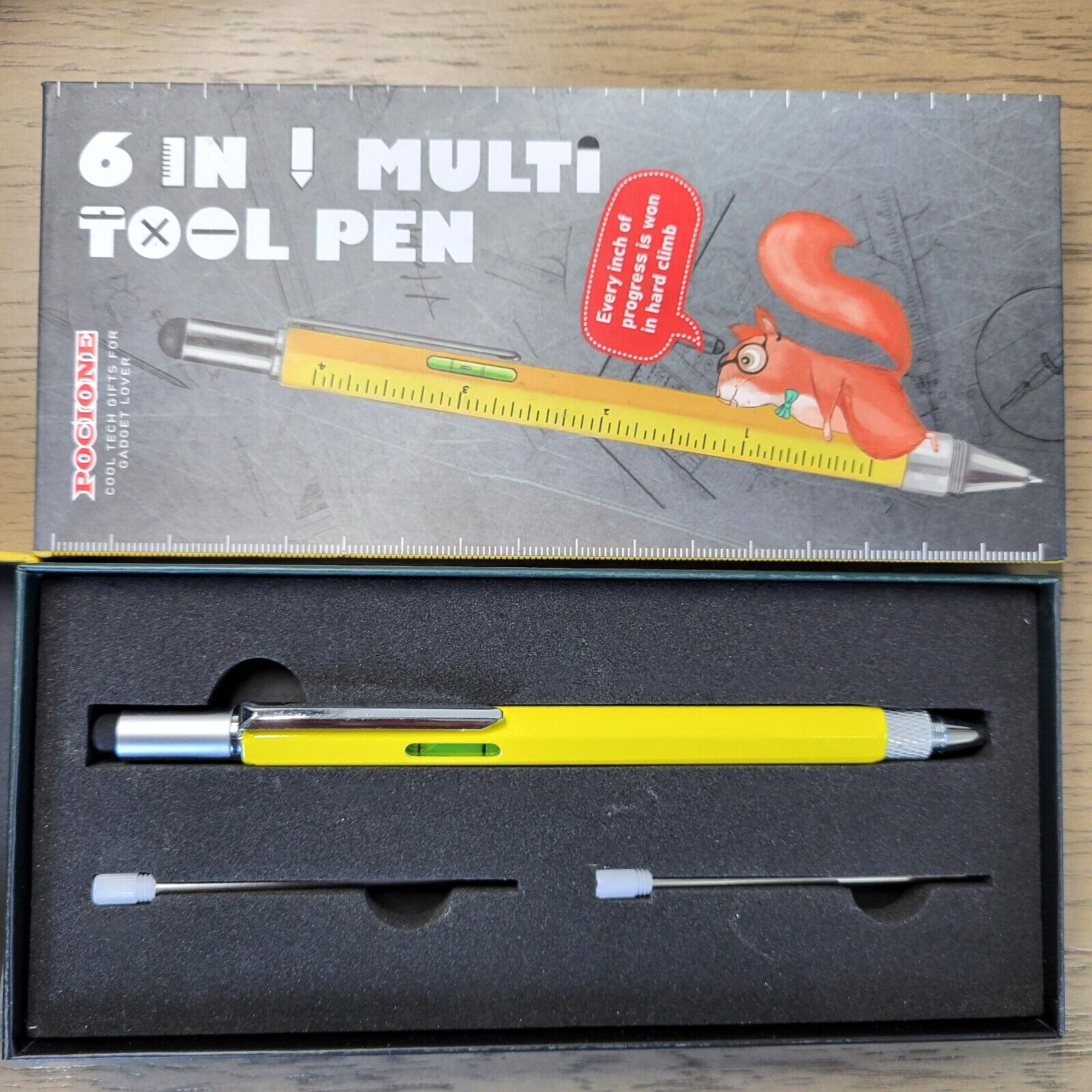 Multi Tool Pen 6 in 1 Gadgets Gift Idea – Level, Stylus, Screw Driver, Ruler