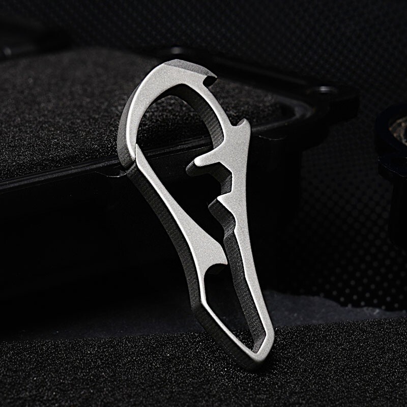 EDC Titanium Alloy Keychain Carabiner Waist Fast Hanging Buckle Bottle Opener