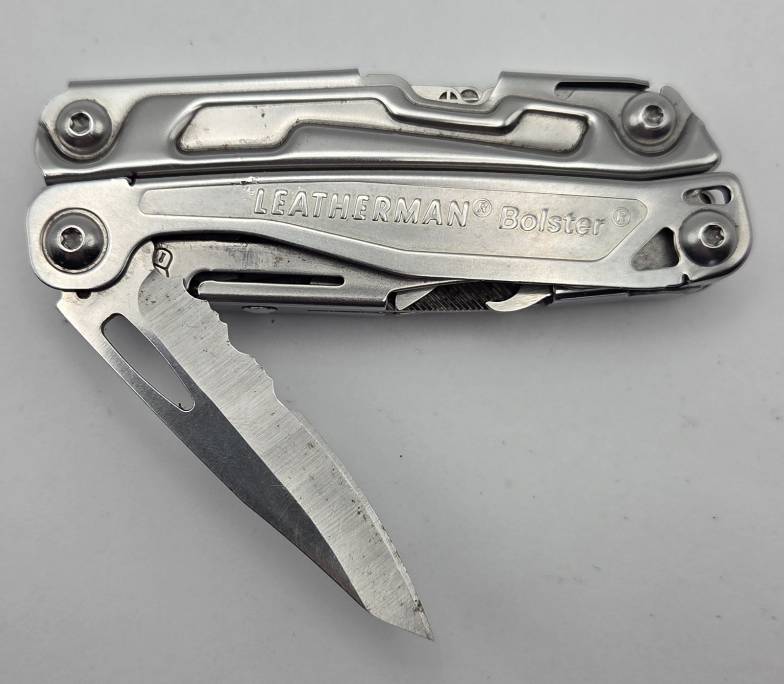 LEATHERMAN BOLSTER 13 TOOL STAINLESS STEEL MULTI-TOOL, EXCELLENT CONDITION!