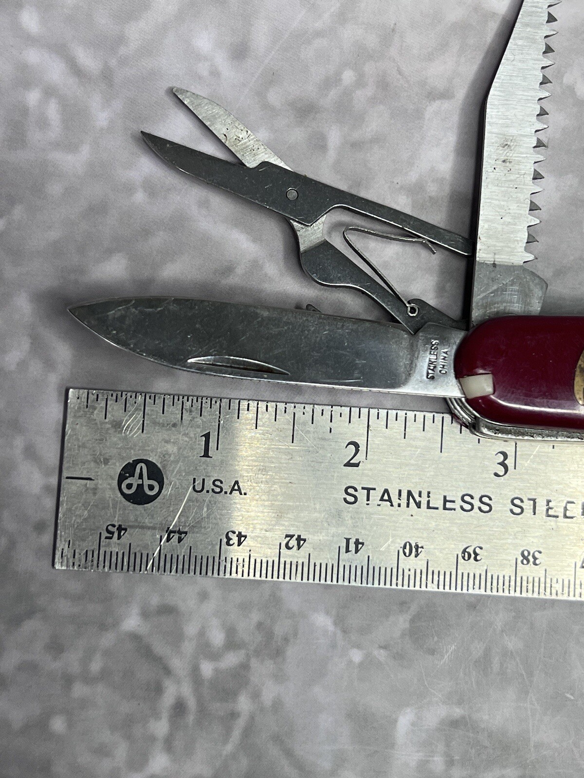 Vintage Red Multi Tool Pocket Tactical Camping Folding Army Knifed #1705