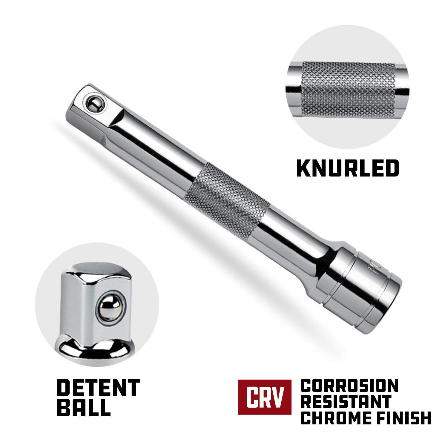 3 Piece, 1/4″ Drive Extension Bar Set, Includes 2, 3, and 6 Inch Extensions