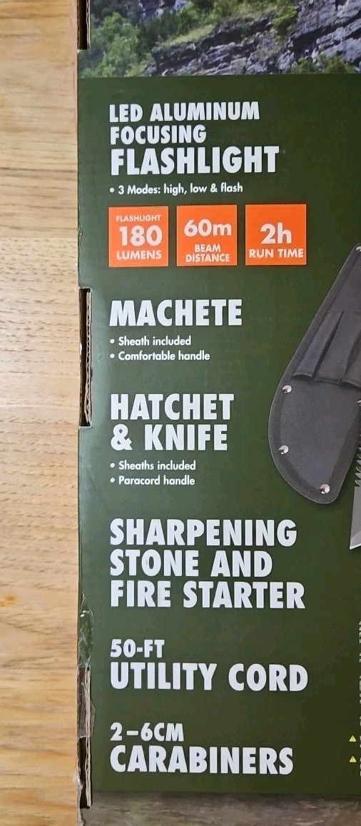 New OZARK TRAIL 12-PIECE CAMPING TOOL SET-Axe Sheaths Survival,MISSING KNIFE