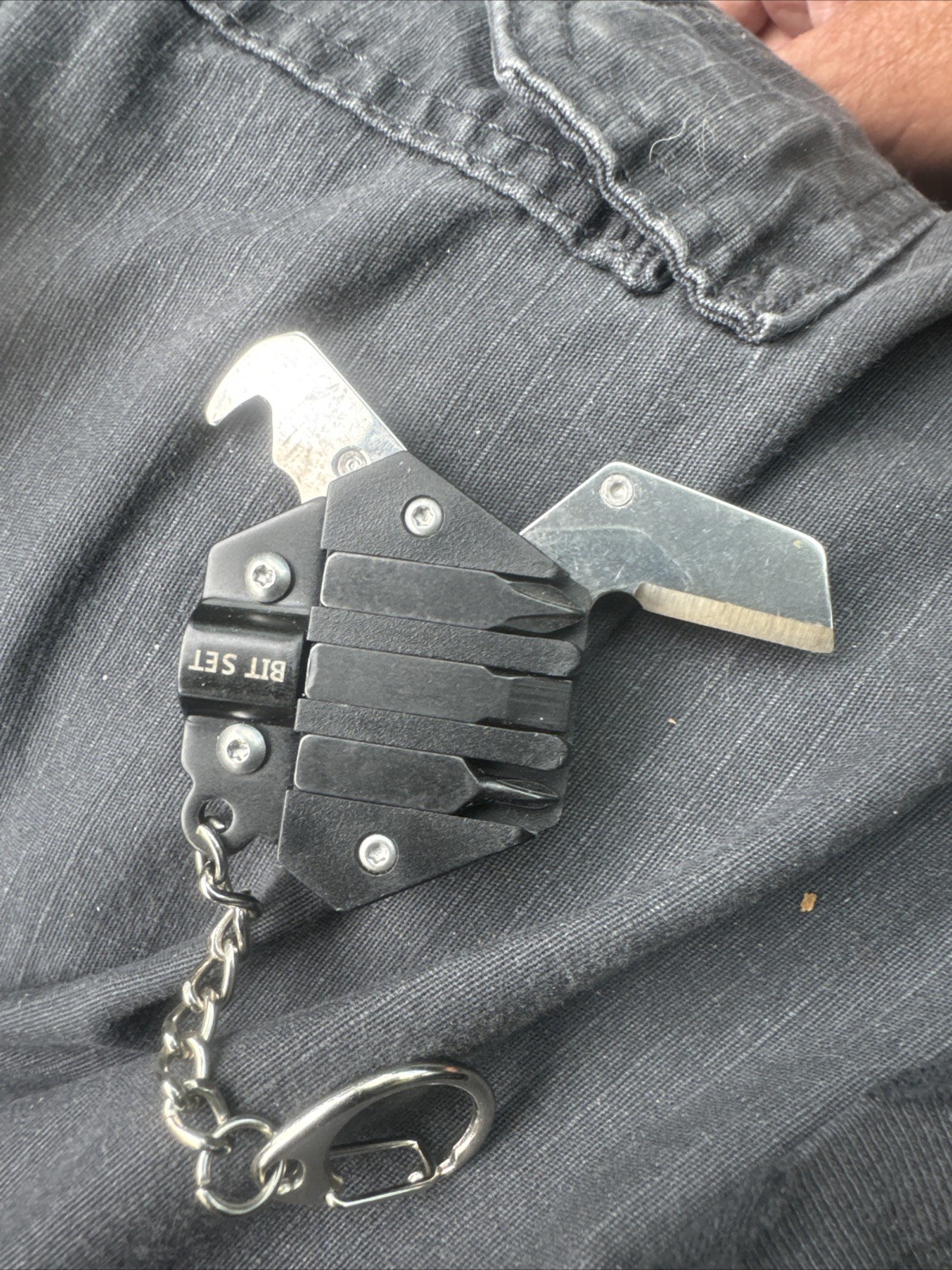1pc Multifunctional Hexagon Coin Tool Keychain Knife Screwdriver Pocket Gear
