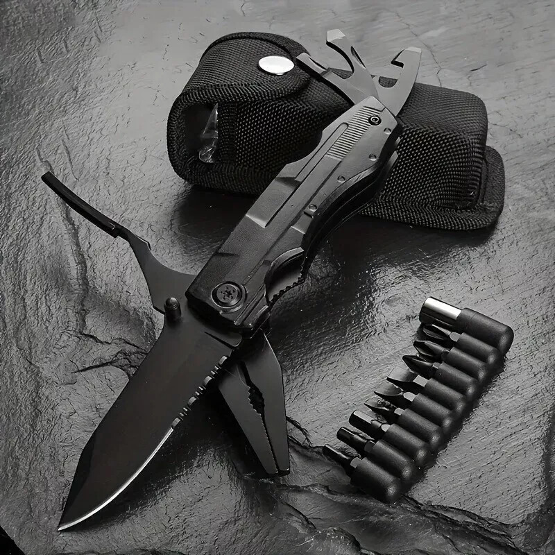 18-in-1 Multi Tool Knife Folding Pocket Pliers Outdoor Survival Tool w/ Sheath