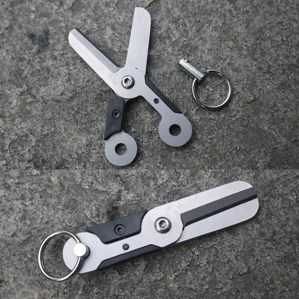 3pcs Gear Mini Scissor Spring Load Detachable Keychain Multi Tool Survival EDC