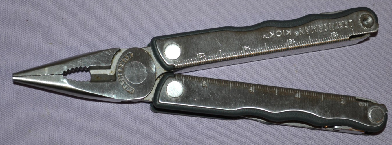 Genuine Leatherman Kick Silver Multi-Tool Knife, Pliers & Other Tools — Great