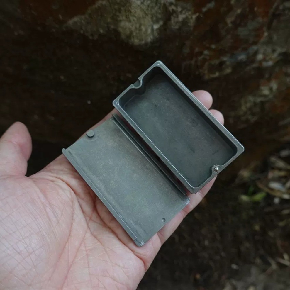 TC4 Titanium Alloy Storage Box Miniature titanium alloy Flashlight Survival Tool