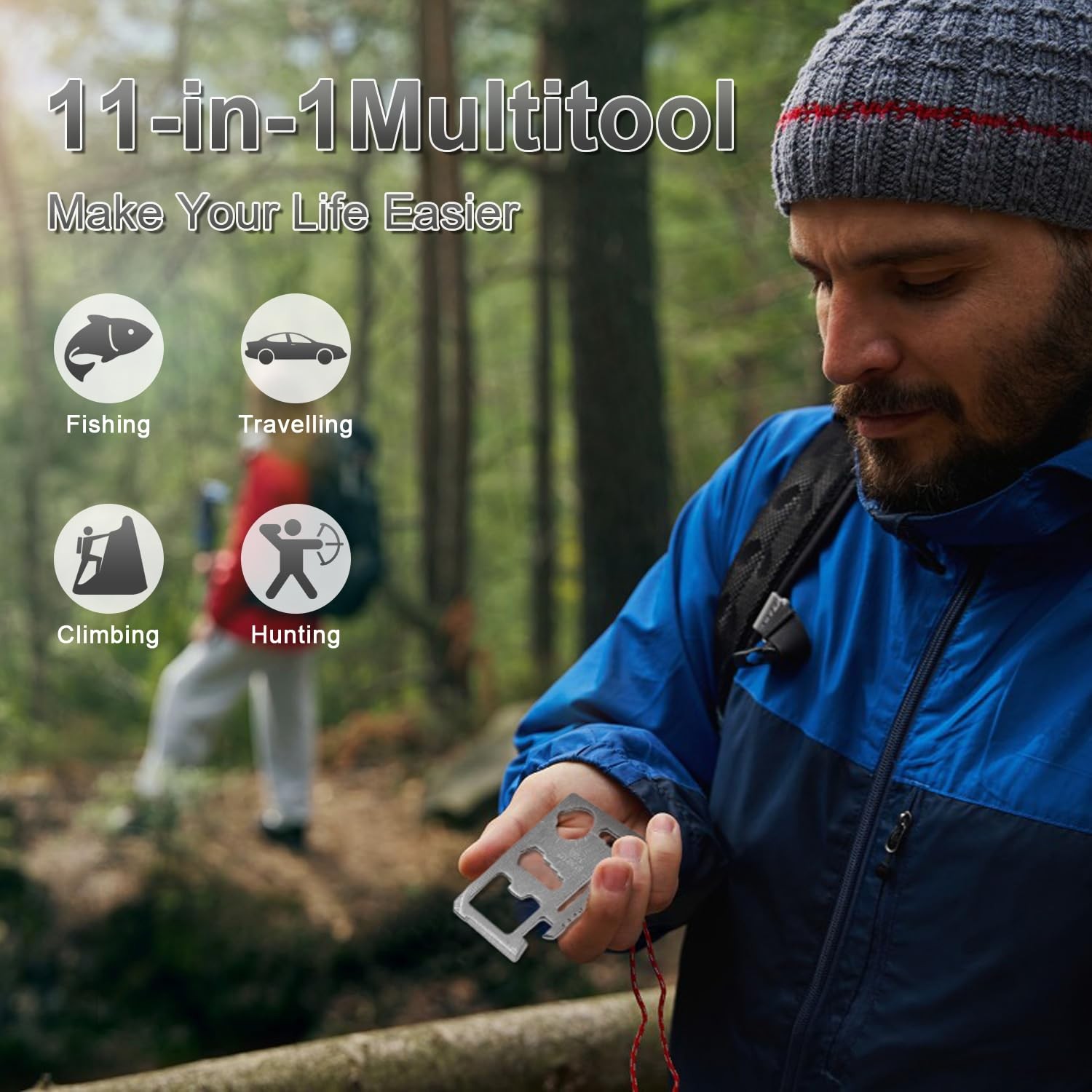 10 Pack 11-in-1 Credit Card Multitool Survival Pocket Tool for Men Silver Se