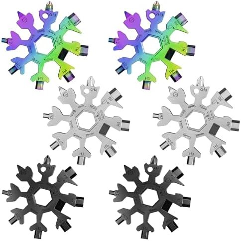 6 Pack Snowflake Multitool 18 in 1 Keychain Screwdriver Set