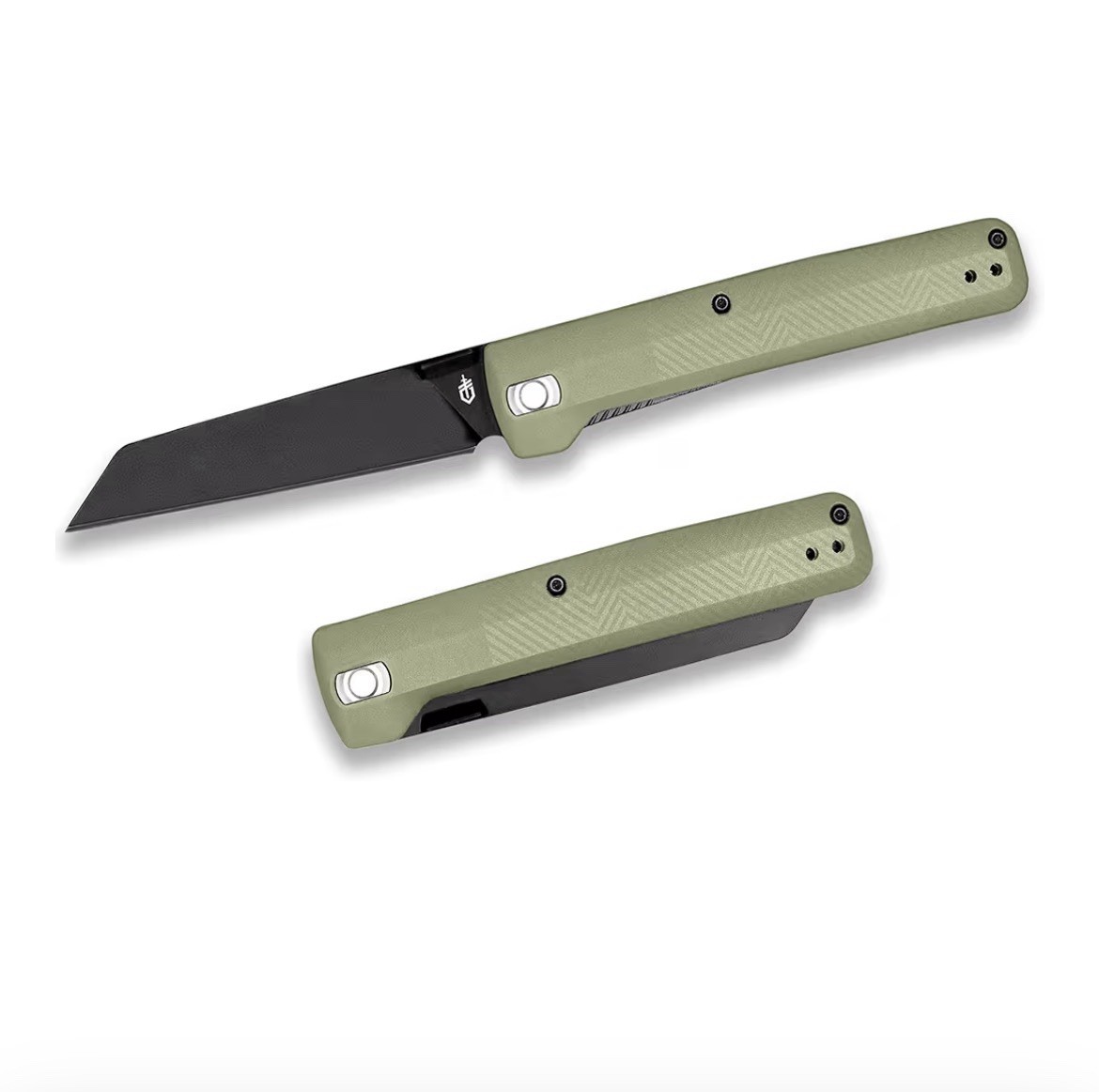 GERBER PLEDGE CLIP FOLDING KNIFE – GREEN HANDLE & BLACK OXIDE COATED BLADE