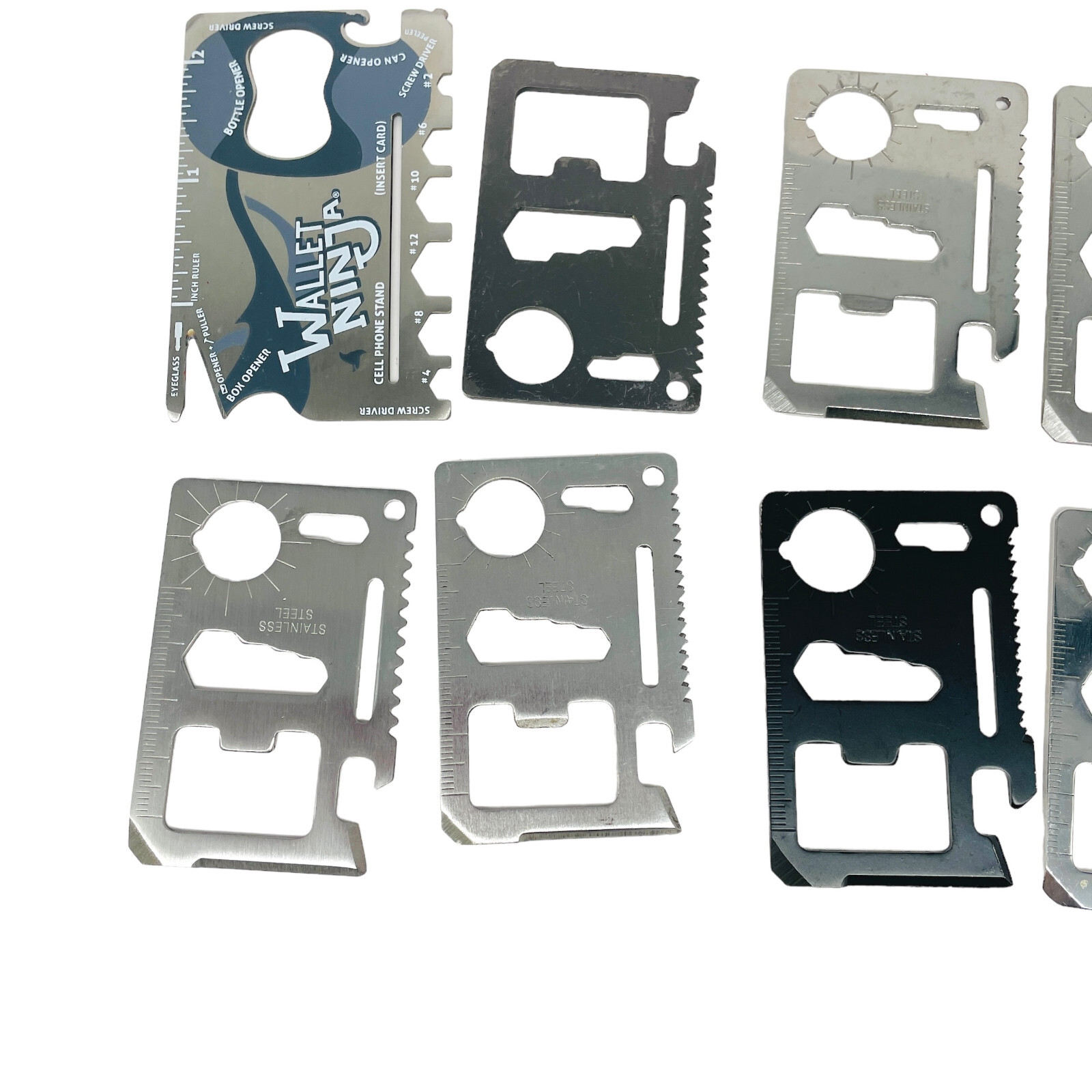 10Pc Stainless Steel CreditCard Knife 11 in 1 MultiPocket Survival Camping Tools