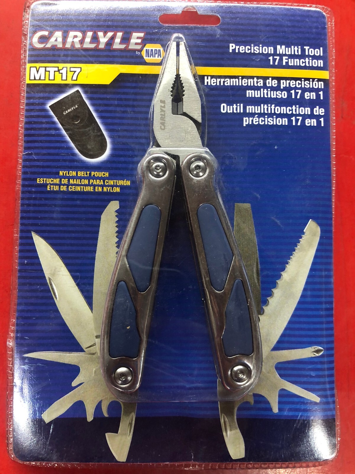 CARLYLE MT17 PRECISION 17 FUNCTION STAINLESS STEEL MULTI TOOL & CASE 9.8oz. 4″
