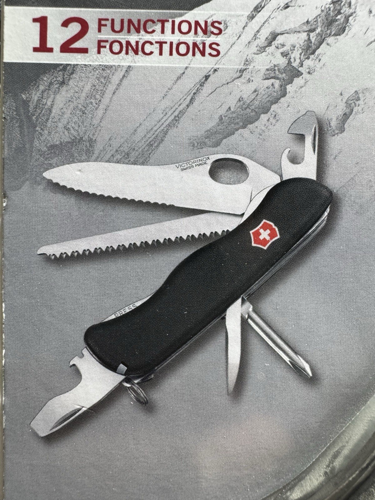 Victorinox One-Hand Trekker Multi-Tool Knife 12 Tools Black Stainless Steel