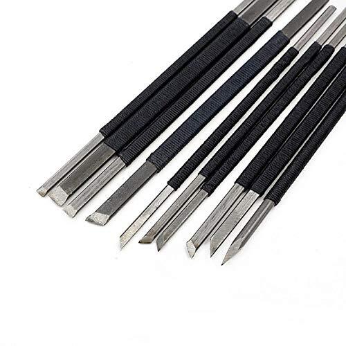 10pcs High Carbon Steel Stone Carving Chisels/Knives Kits Alloy Steel Handle