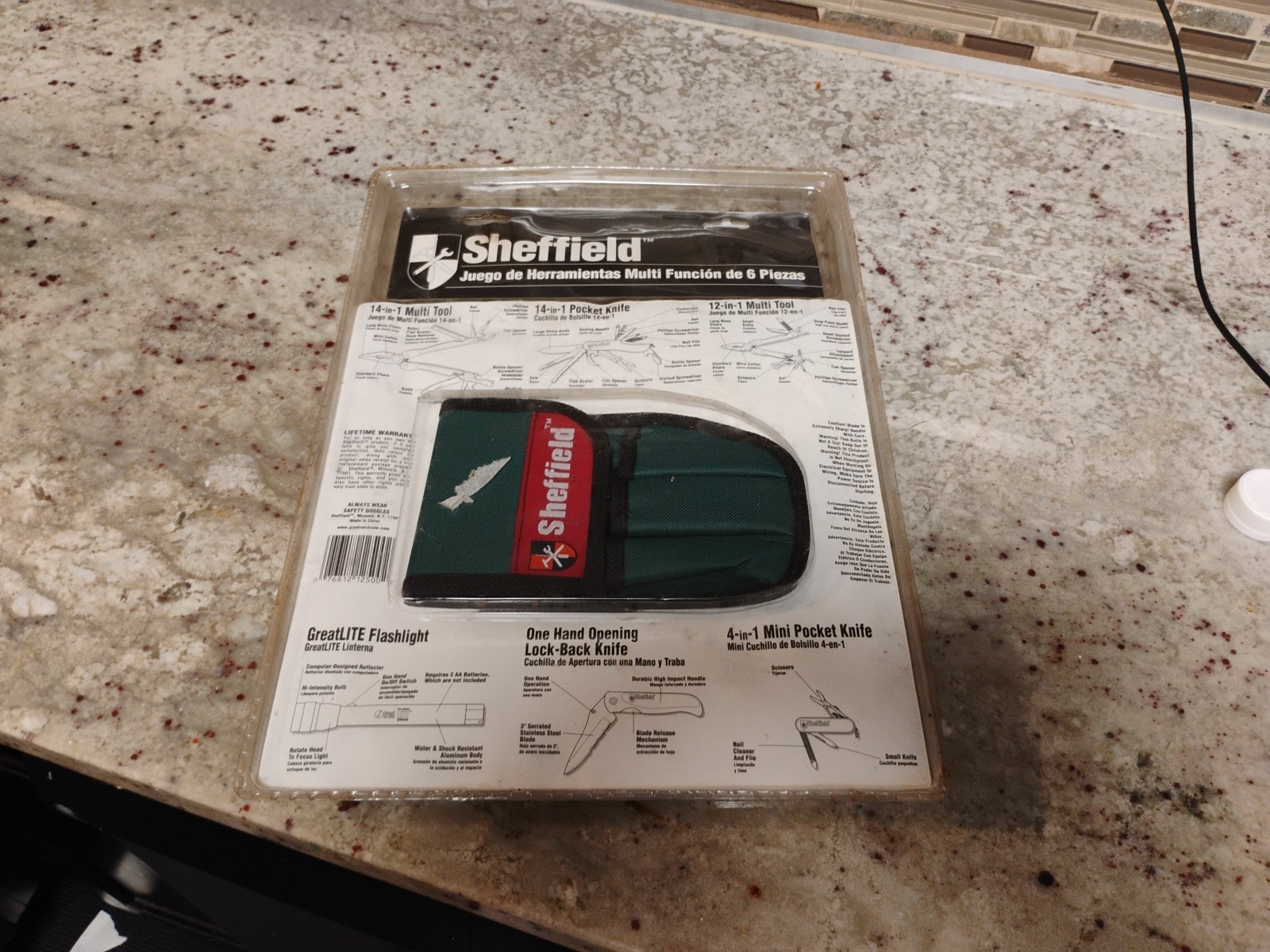 Sheffield 6 Piece Multi Function Tool Kit with Belt Pouch Included NEW IN PKG.
