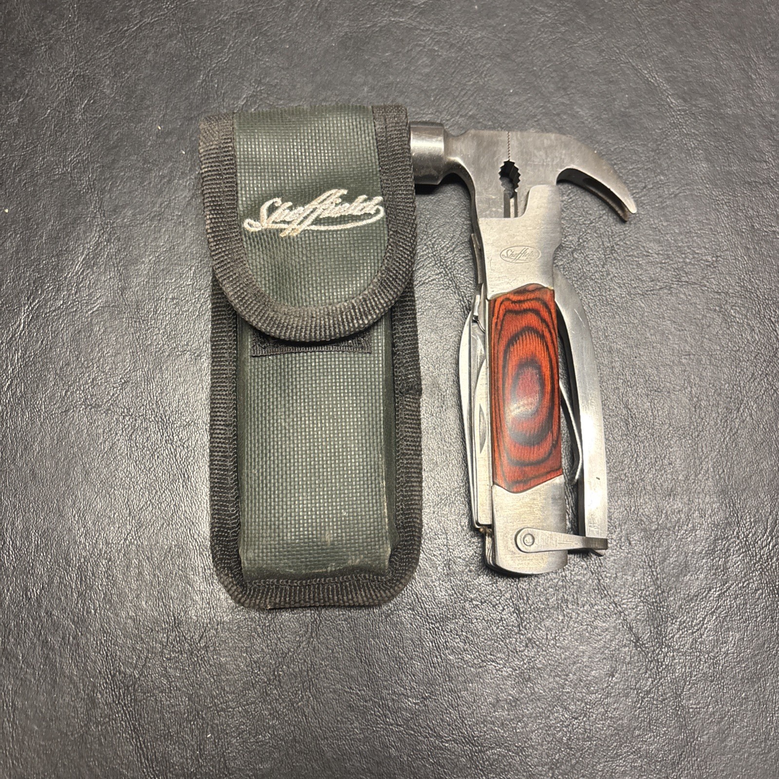 SHEFFIELD TOOLS, Hammer-Multi-tool. 14-in-1. Stainless & Wood. Nice.
