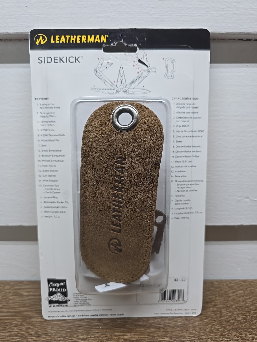 Leatherman Sidekick 15 Tools Pocket Clip, Carabiner & Leather Sleeve USA 831428