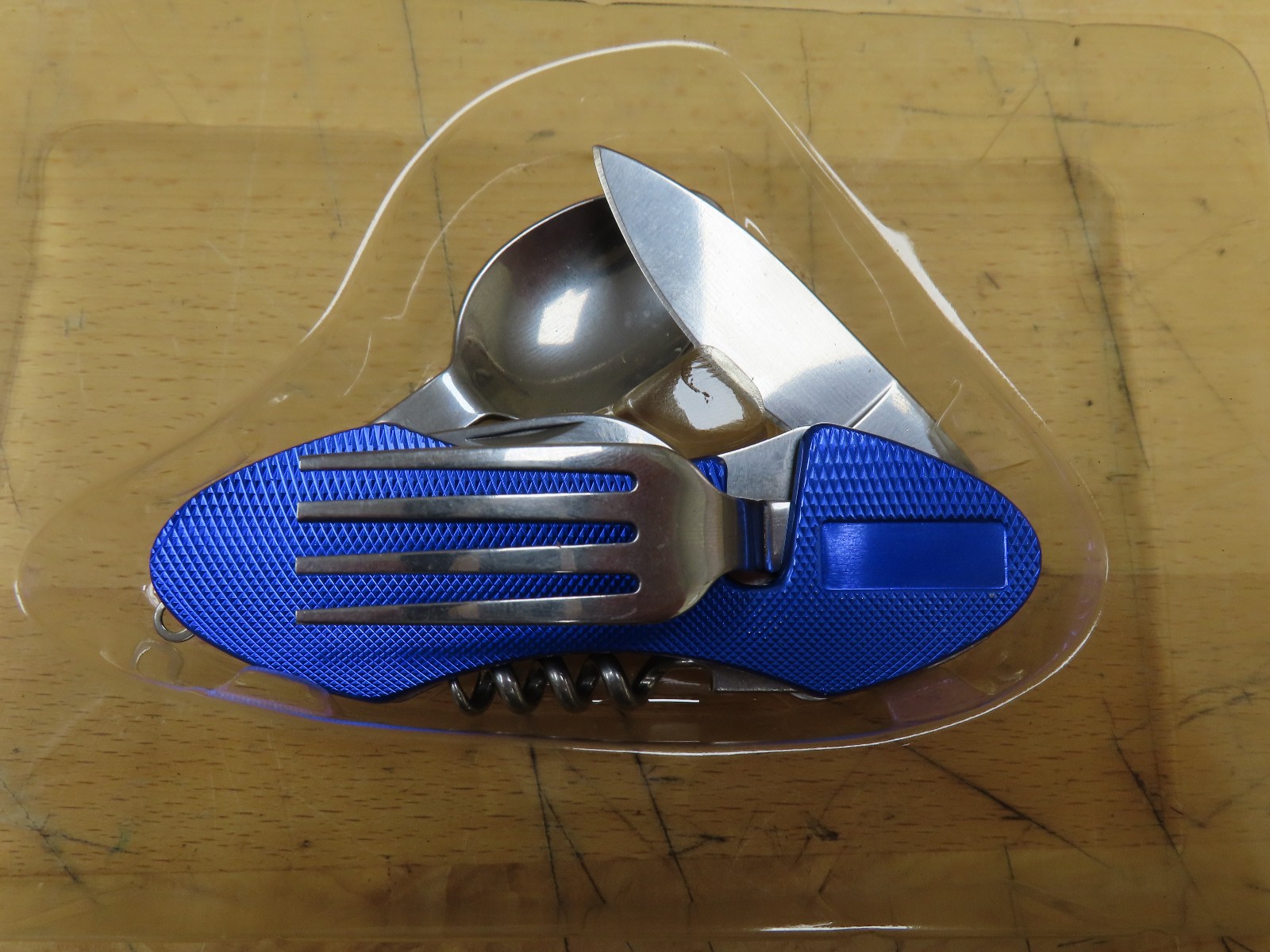 6 x Outdoor Life Pocket Camping Tool, 5 Stainless Blades-Blue Handle, Compact