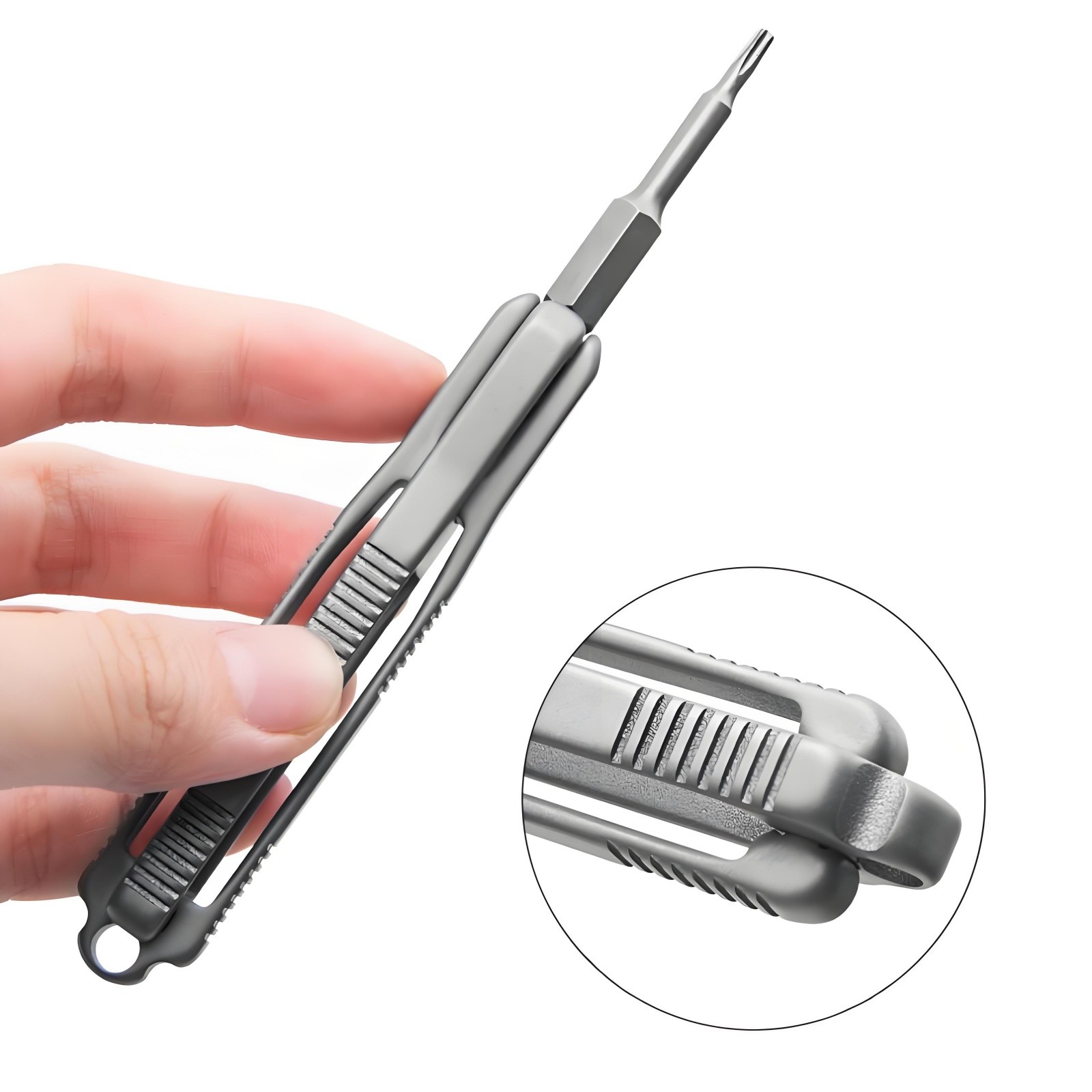 Titanium Alloy Pocket Screwdriver with T6 T8 Driver Bits Tools Portable