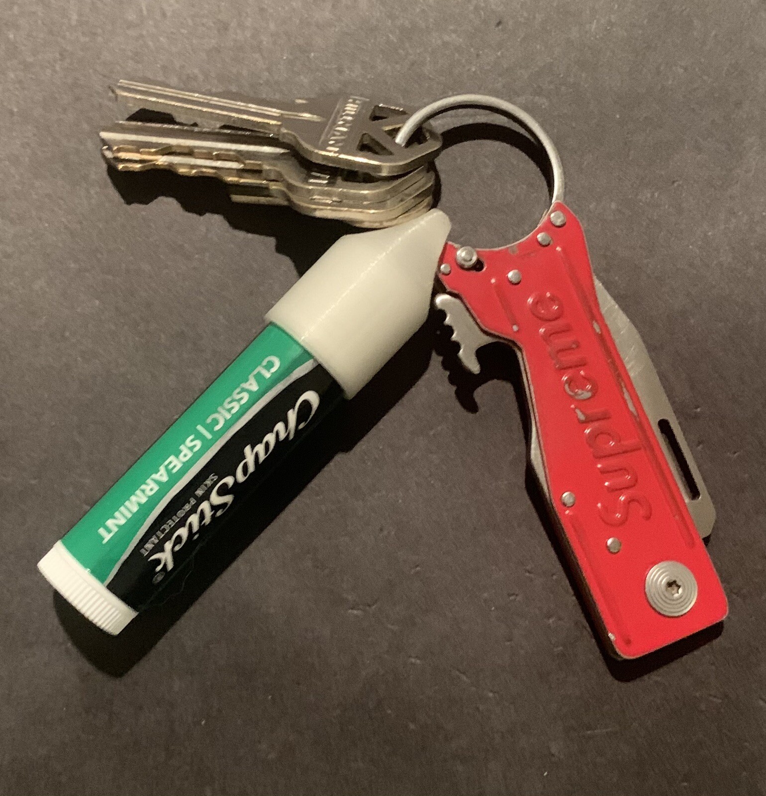 Glow In The Dark EDC Chapstick Keychain Holder, Made In The USA, 2 Pack