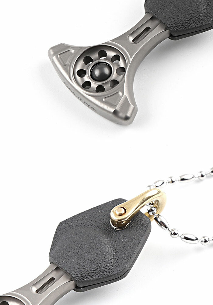 TC4 Titanium Keychain Necklace Pendant Bead Window Break Tool with Kydex Sheath