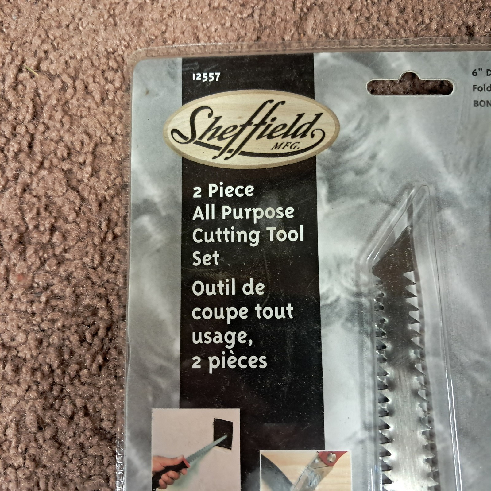 Sheffield Cutting Tool Set 6 inch Wallboard Saw Folding Lock Knife & Sheath