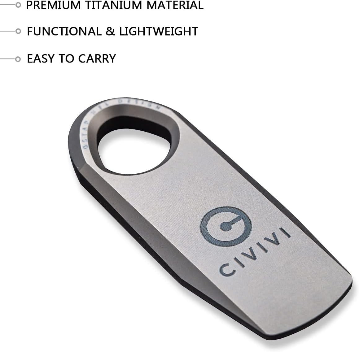 Mini Titanium Pry Bar, 1.70″ Overall Ti-Bar EDC keychain Multi-Tool, Designed…
